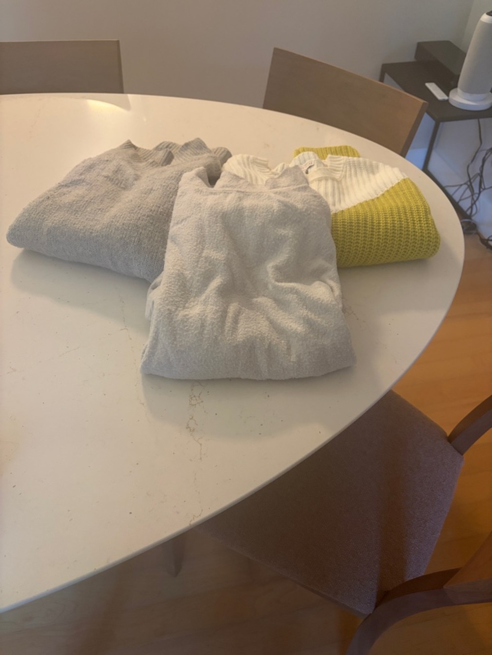 Sincerely Jules Light Gray and Lime Colorblock Sweaters